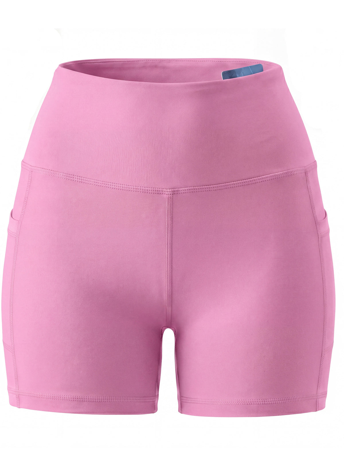 Summer Fashion Women's High-Waist 3-Inch Shorts with Pockets, Moisture-Wicking Summer Style - Anti-See-Through, Tummy Control, Non-Slip Waistband - Apple Powder