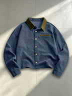Men'S Corduroy Jacket, Autumn Winter Style Retro Workwear Trendy Versatile Coat, Casual All-Match Lapel Top, Solid Color Long Sleeve Jacket Men'S Clothing - Blue
