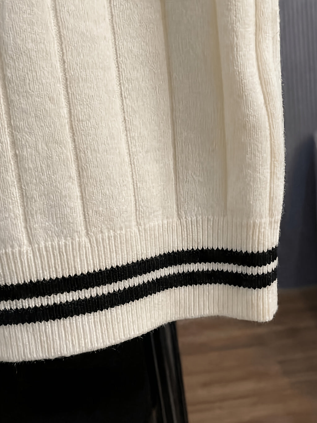 Men's Color-Block Striped Trim Vertical Ribbed Short-Sleeve Knit Shirt, Summer Slim Fit Crew Neck Fiber Fabric Touch Knit T-Shirt - Apricot