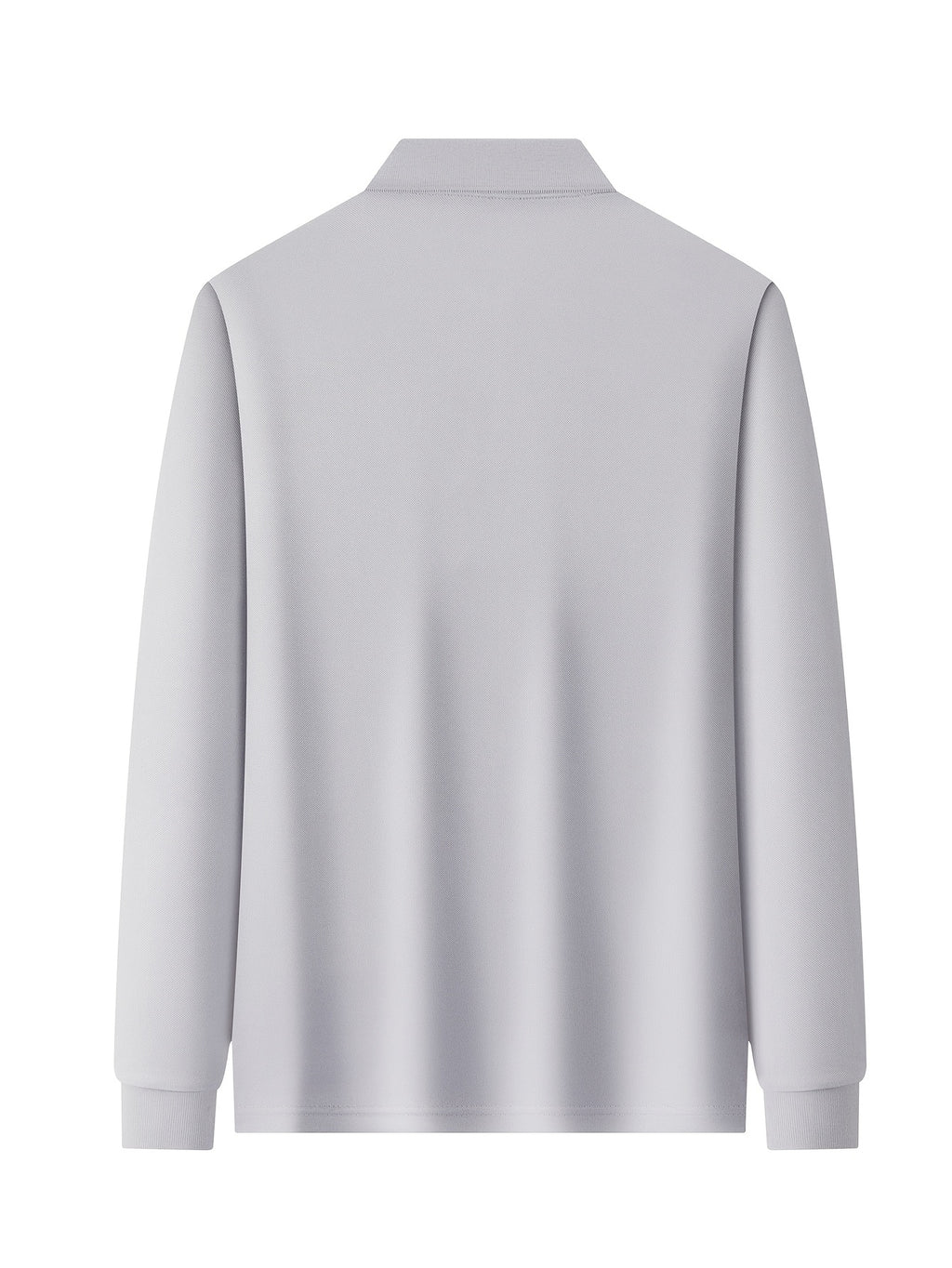 Fresh Solid Color Easy Lapel 3-Button Design Spring Autumn Casual Commute All-Match Men'S Long Sleeve POLO Shirt - Grey