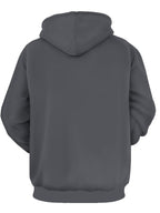 Men's Long Sleeve Pullover Hoodie, Solid Dark Gray, Regular Fit, Drawstring Hood, Ribbed Cuffs and Hem, Front Pocket, Polyester, Casual, for Daily Wear Weekend Leisure, Spring and Autumn - Mixed colors