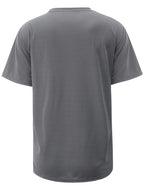 Men's Round-neck Short-sleeve Printed Top with a Black and White Vintage Canvas Shoe Pattern Design, Featuring a Simple Street-style Trend, Suitable for Daily Casual and Sportswear Outfits - Graphite gray