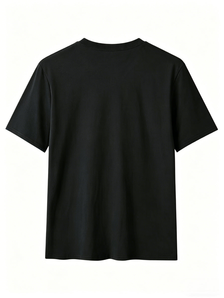8pcs Men's Casual Knit Ribbed V-Neck T-Shirt / Soft and Comfortable Fabric / Short Sleeve / Solid Color / Crew Neck / Back-to-School Season, Casual Sporty Design Top, Multiple Colors Available, Suitable for Summer Daily Wear - 8pcs Dark Gray