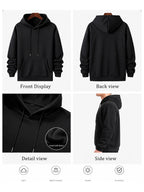 Men'S Hooded Sweatshirt PUNJAB Wheat Print Western Regional Style Mature Men'S Top - Black