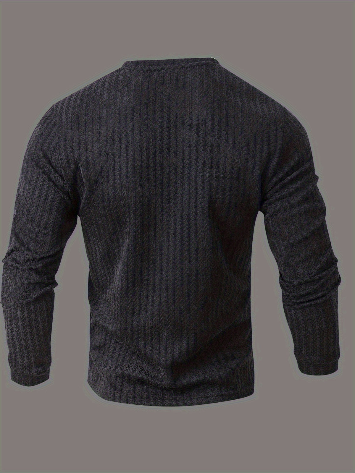 Men's New Fashion Casual V-Neck Long Sleeve Henley Shirt | High-Quality Men's Autumn/Winter Warm Sports Sweater | Perfect Christmas Gift for Boyfriend or Husband | Two-Tone Houndstooth Pattern Design | Thick and Warm | Ideal for Daily Casual - Black