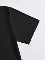 Women's Dress - Spring/Summer Extended T-Shirt - Casual Fashion Printed Round Neck Loose Dress, Women's Top, Multi-Scene Wear, Casual Vacation Style - Black