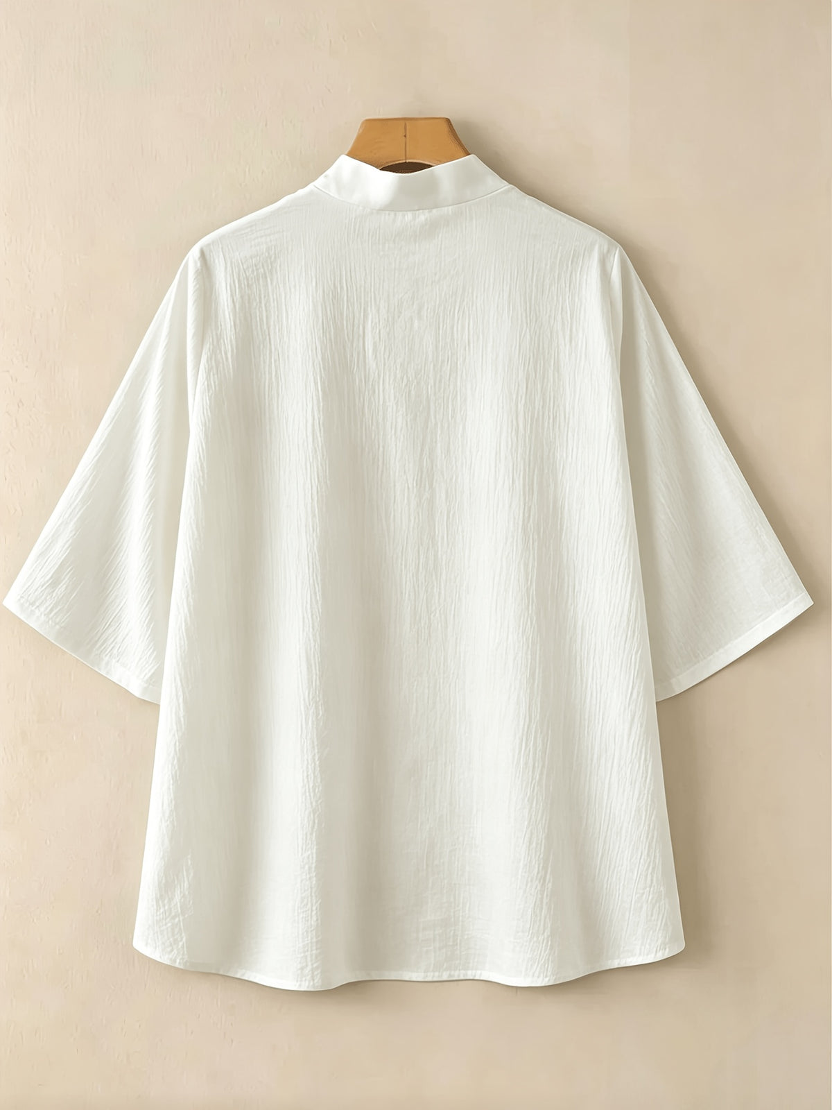 Women'S Cross V-Neck 3/4 Sleeve Kimono Top - White