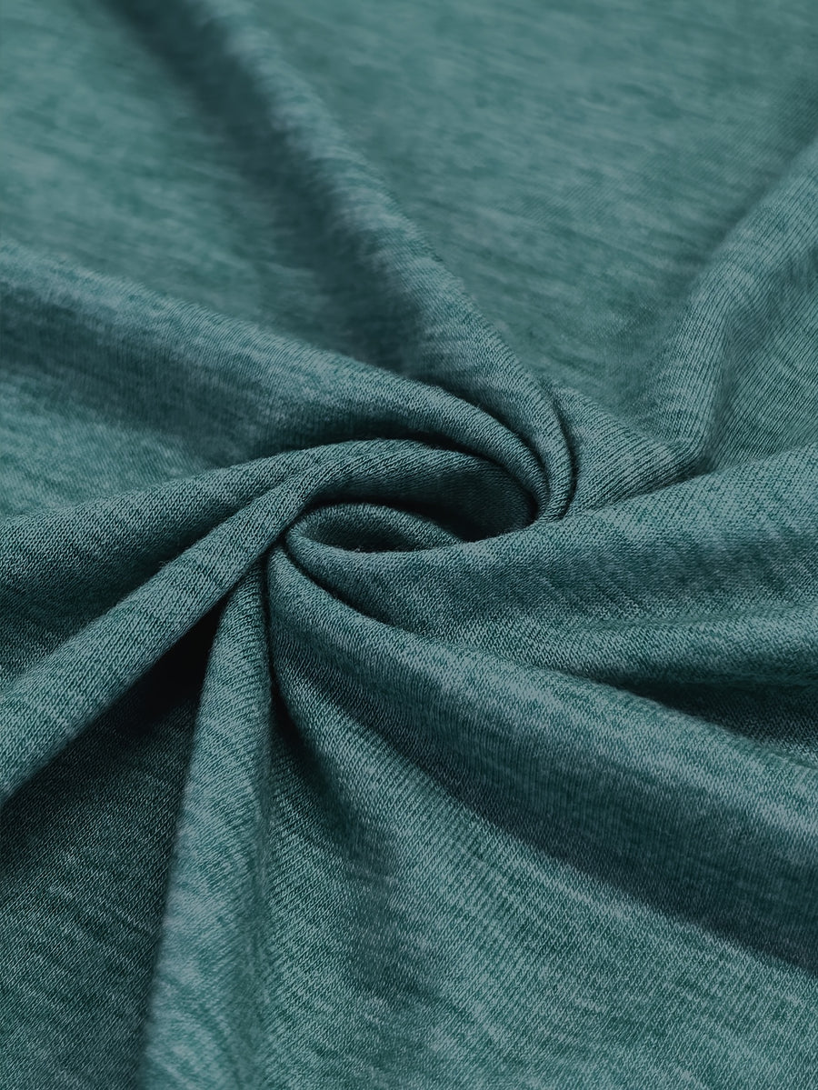 Plus Size - Plus Size - Fashionable New Polo with Buttons, Women'S Plus Size Short Sleeve T-Shirt, Unique Short Sleeves, Stylish Casual Women'S Wear, Loose Fit Clothing, Additions Not Included - Dark Cyan