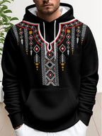 1 Men's Casual Printed Hoodie, Loose Fit with Drawstring and Pockets, Fashionable Drawstring Hoodie for Spring and Autumn - Mixed colors