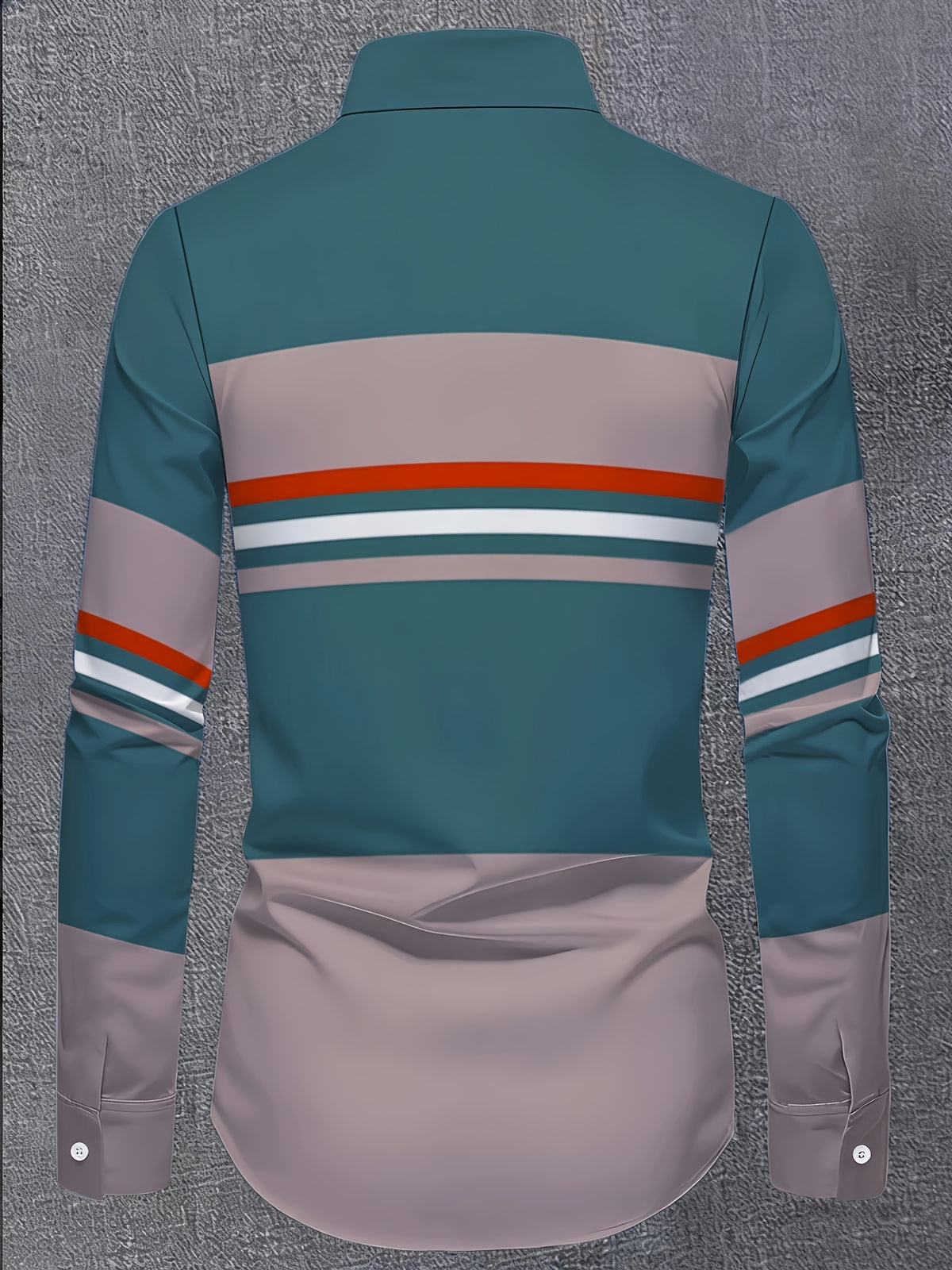 Men'S Color-Block Striped Long Sleeve Shirt, Casual Patchwork Design Fashion Men'S Top - Mixed colors
