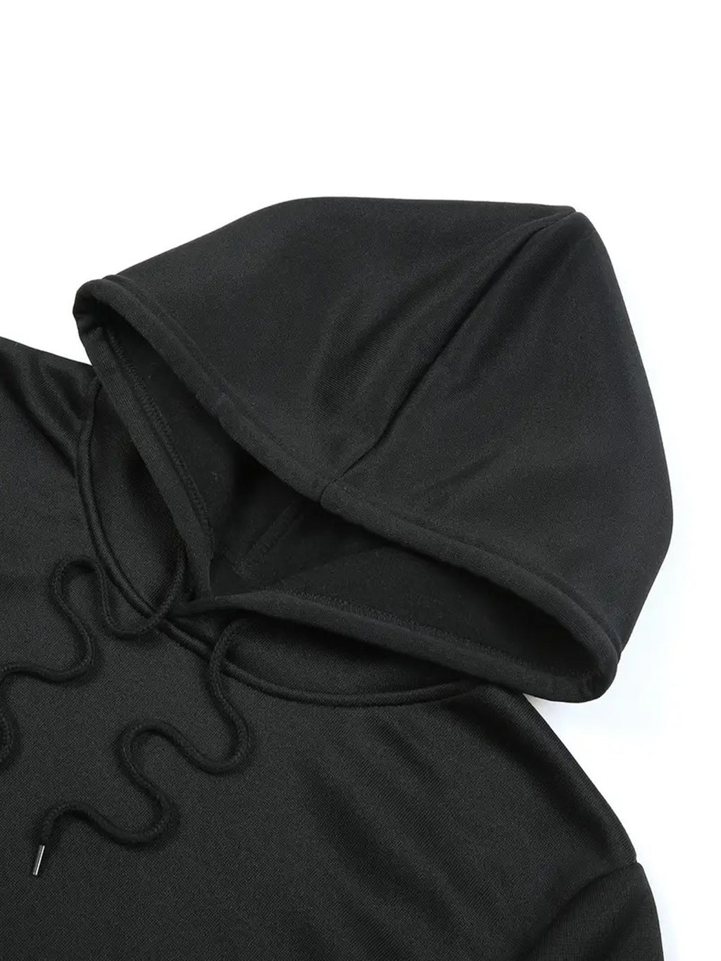Single Hooded Sweatshirt, Autumn Winter Style, Print Craft Pattern, NY Retro Lettering - Black