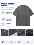 Unisex Summer Loose Round Neck Short Sleeve T-Shirt, Suitable for Daily Commute, Street Outings, City Travel, Friend Gatherings, And Casual Wear, Large Area Distressed Cracked Superman Classic S Logo Artistic Print on Back - Dark Gray