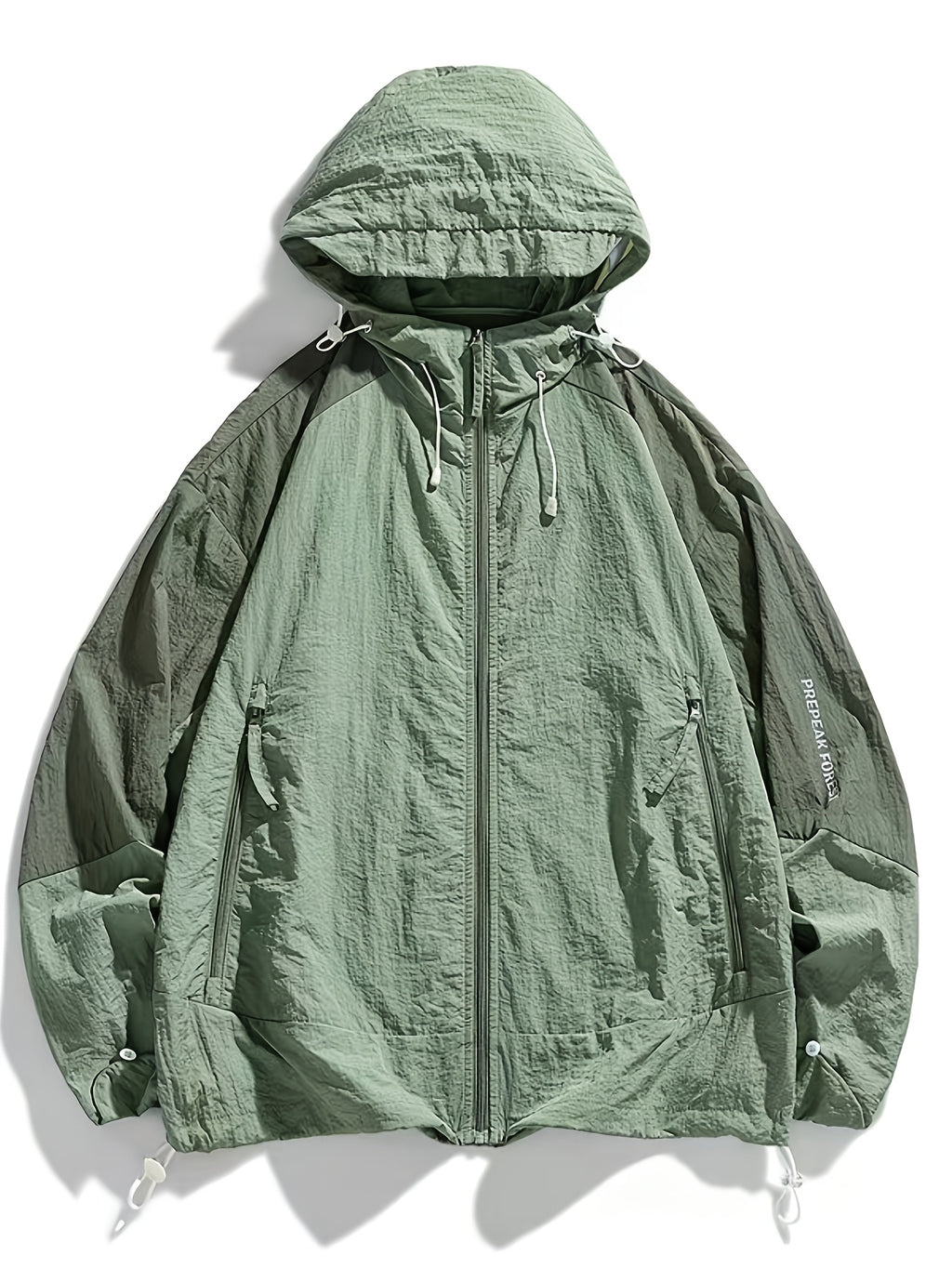 Men'S Hooded Jacket, Summer Lightweight Outdoor Jacket, Breathable Casual Coat, Zippered Pockets, Suitable for Fishing, Running, Hiking And Outdoor Travel, Ideal for Summer Outdoor Activities And Sports - fern green