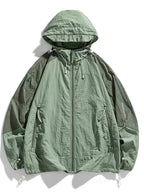Men'S Hooded Jacket, Summer Lightweight Outdoor Jacket, Breathable Casual Coat, Zippered Pockets, Suitable for Fishing, Running, Hiking And Outdoor Travel, Ideal for Summer Outdoor Activities And Sports - fern green