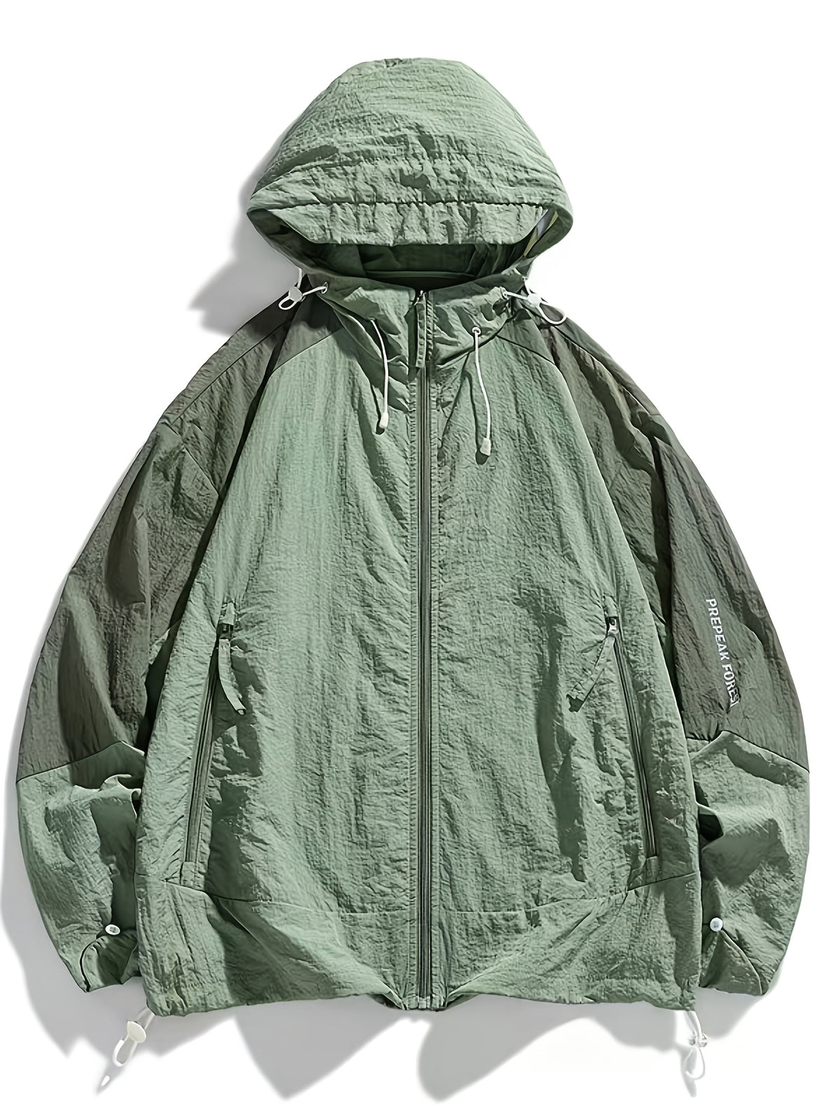 Men'S Hooded Jacket, Summer Lightweight Outdoor Jacket, Breathable Casual Coat, Zippered Pockets, Suitable for Fishing, Running, Hiking And Outdoor Travel, Ideal for Summer Outdoor Activities And Sports - fern green