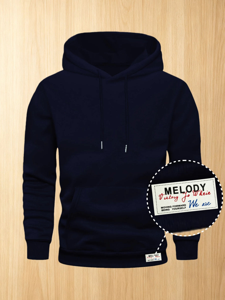 50%, 50%, Men'S Casual Pocket Ankle-Length Hooded Sweatshirt, Cuffs with Ribbed Bottom, Men'S Warm Fleece-Lined Sweatshirt for Global All-Season Base Layer - Navy Blue 3