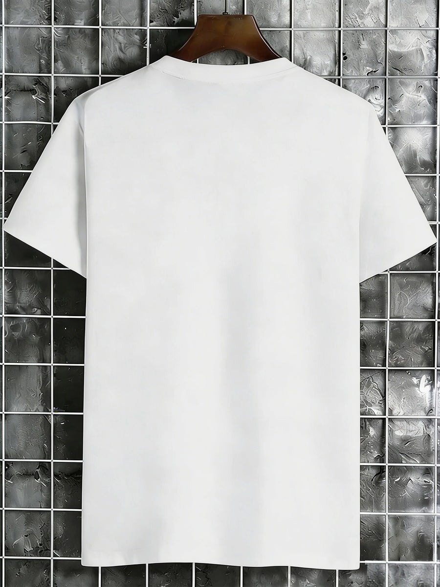 Men'S Casual Sports Short Sleeve T-Shirt with Gradient Diagonal Stripe Pattern Comfortable Breathable Quick-Drying Cool Suitable for Daily Wear Outdoor Jogging Available in 8 Colors Suitable for All Seasons - White