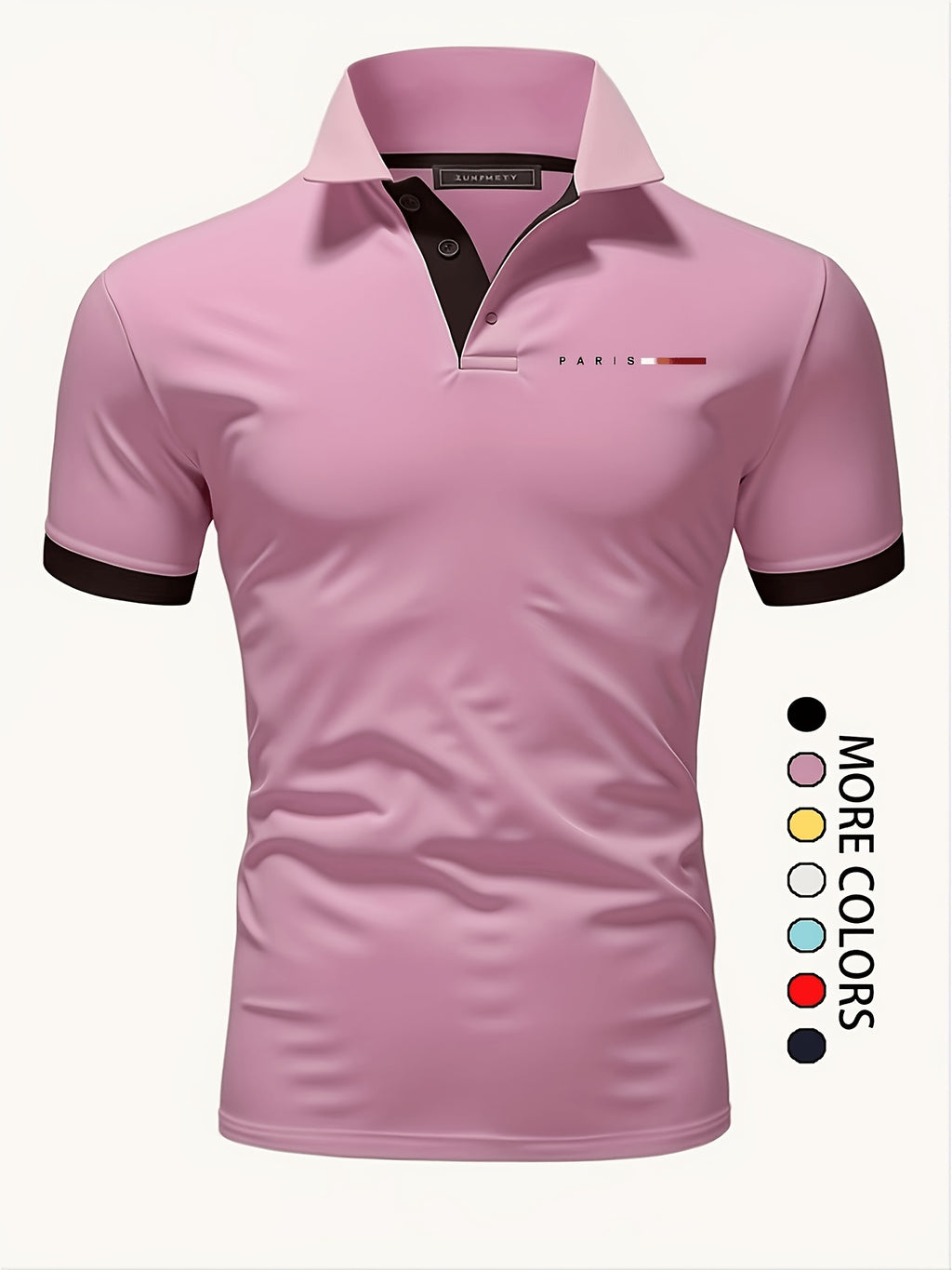 Men's Shirts, Men's Golf Shirts, Men's Short-sleeve T-shirts, the Top Choice for Summer Golf and Baseball - Pink Color
