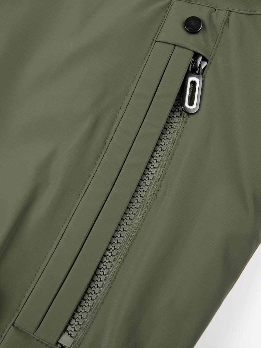 New Men'S Warm Thick Reversible Hooded Outdoor Jacket with Zipper Pockets Detachable Hood And Ribbed Cuffs Versatile Casual Coat for Daily Commute Wild Adventure Skiing Hiking Trekking Daily Outdoor Outfits - Military Green