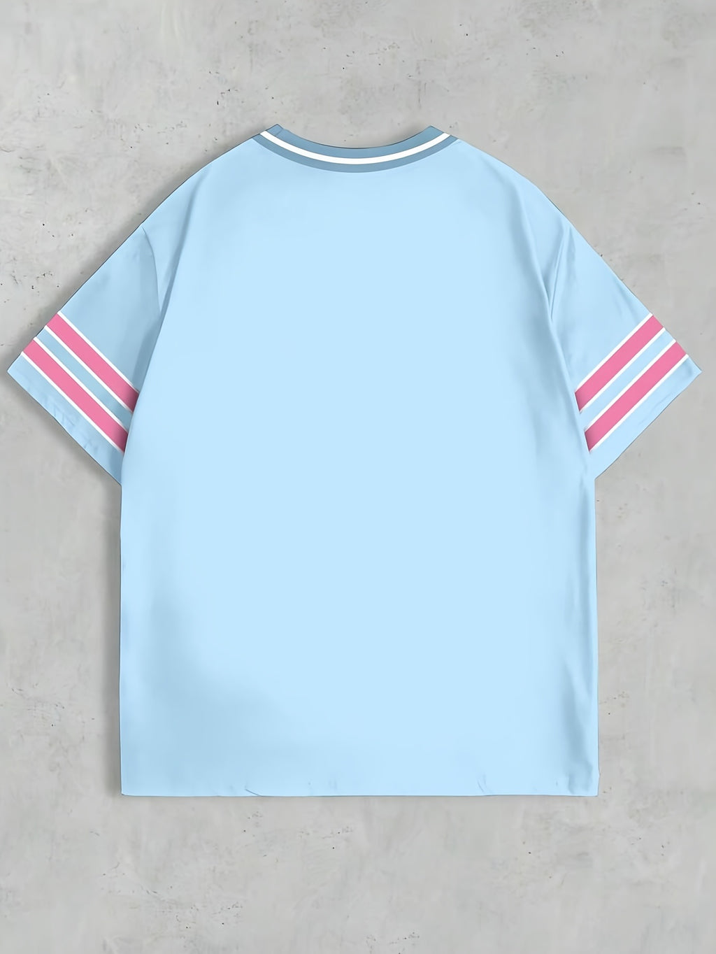 Plus Size - Plus Size - Women'S Round Neck Printed T-Shirt - Round Neck Casual Top - Lightweight T-Shirt, Suitable for All Seasons - Light Blue
