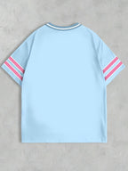 Plus Size - Plus Size - Women'S Round Neck Printed T-Shirt - Round Neck Casual Top - Lightweight T-Shirt, Suitable for All Seasons - Light Blue