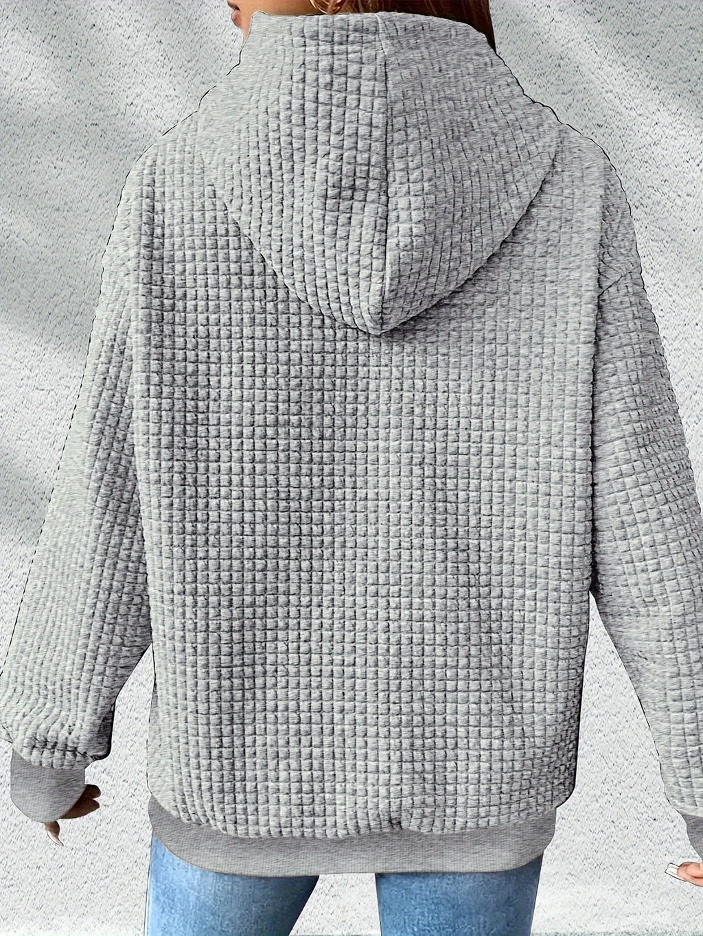 Graphic Print Hoodie, Drawstring Casual Hooded Sweatshirt for Fall And Spring, Women'S Clothing - Light Grey