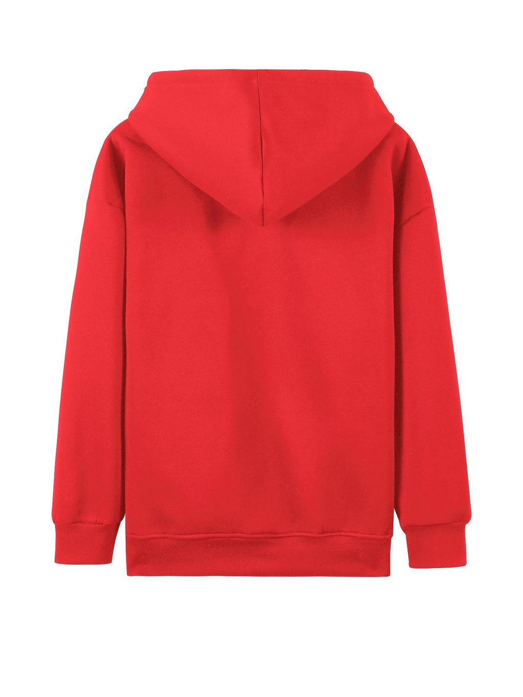Plus Size - Plus Size - Plus Size Women'S Casual Autumn And Winter Letter Print Sweatshirt, Long Sleeve Pocket Hooded Zip Jacket, Women'S, Hoodie - Red