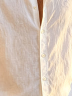 Vacation Style Men'S Summer Long Sleeve Shirt, Classic Lapel Single-Breasted Design, Multiple Basic Solid Colors Available, Suitable for Daily Commute And Beach Travel (Shirt) - White