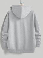 [Villa Le Water OBM] 2pcs Set MILANO Print Hooded Sweatshirt Men'S Loose Casual All-Match Pullover Long-Sleeve Hoodie - Pink+Light Grey
