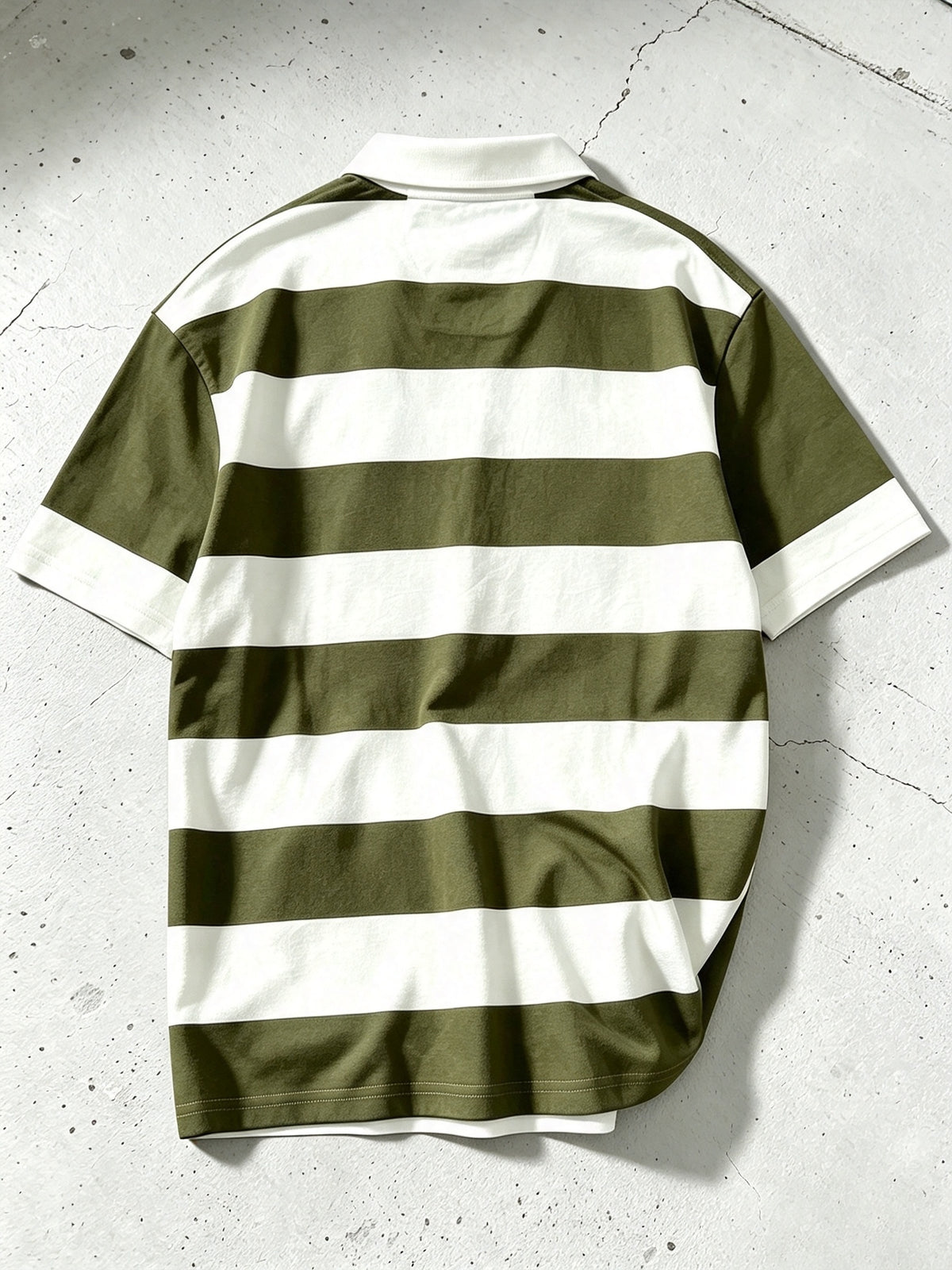[Digital Print] Men'S Polo Shirt, Black And White Striped Print Short Sleeve Top, Lapel Style, American Casual Trendy Men'S Clothing, Multi-Color Selection - Mixed Color F