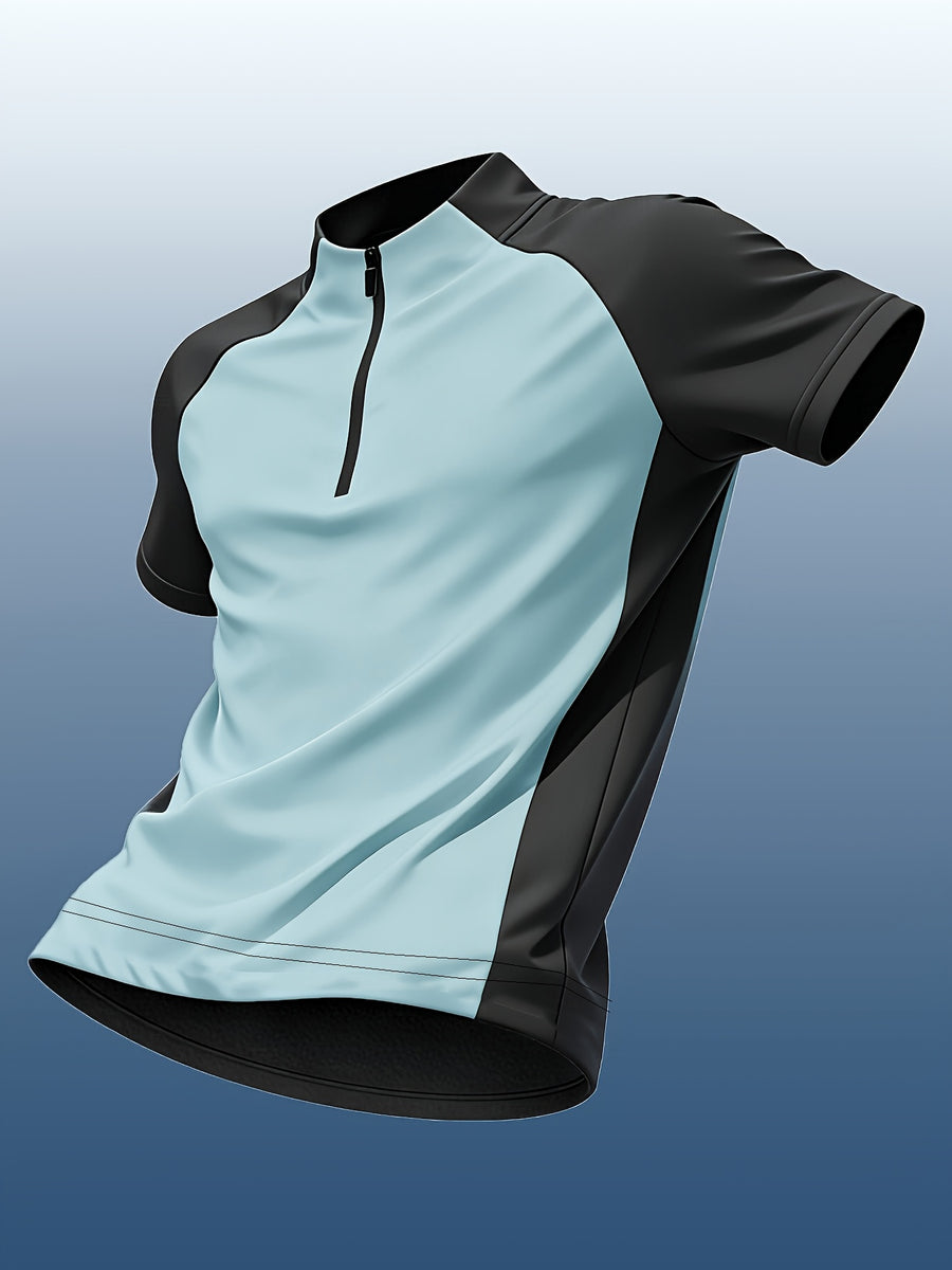 1pc Men's Quick-Dry Sports T-Shirt - Breathable, Sweat-Wicking Short Sleeve, Multiple Colors Available, Suitable for Gym and Summer Activities, Workout Top, Outdoor Sports, Gym Events. A Great Summer Gift, The Best Present for Him. - Light Blue
