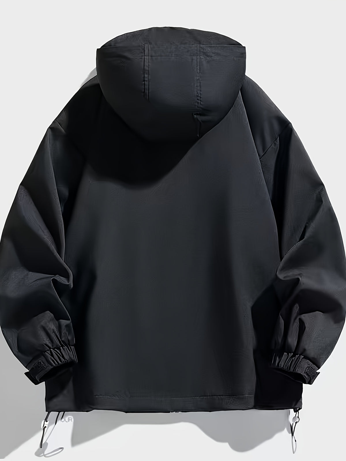Men'S New Jacket Coat Spring Autumn Casual Jacket Sports Outdoor Zipper Pocket, Hooded Design Casual Outdoor Coat - Black