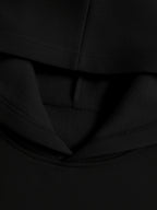 1pc Fashionable Women'S Spring Autumn Fleece Oversized Hooded Sweatshirt - Korean Niche Easy Age-Reducing Versatile Casual Trendy Preppy Style Letter Pattern Printed Top - Black