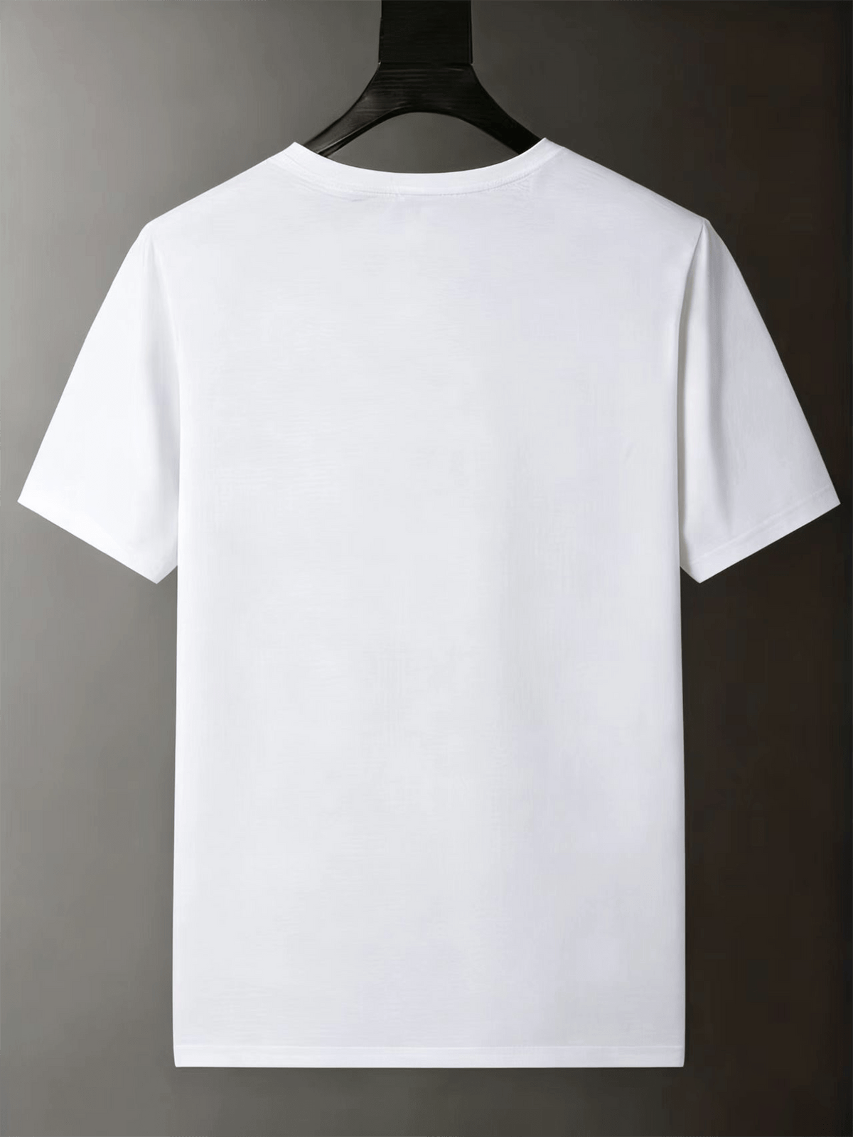 Men's Retro Brown-Tone Fallen-Leaf Geometric Line Print Short-Sleeve T-Shirt Dual-Position Print On Chest & Sleeve Casual Crew Neck Top-Summer Loose Breathable Crew Neck Base Short Sleeve - White