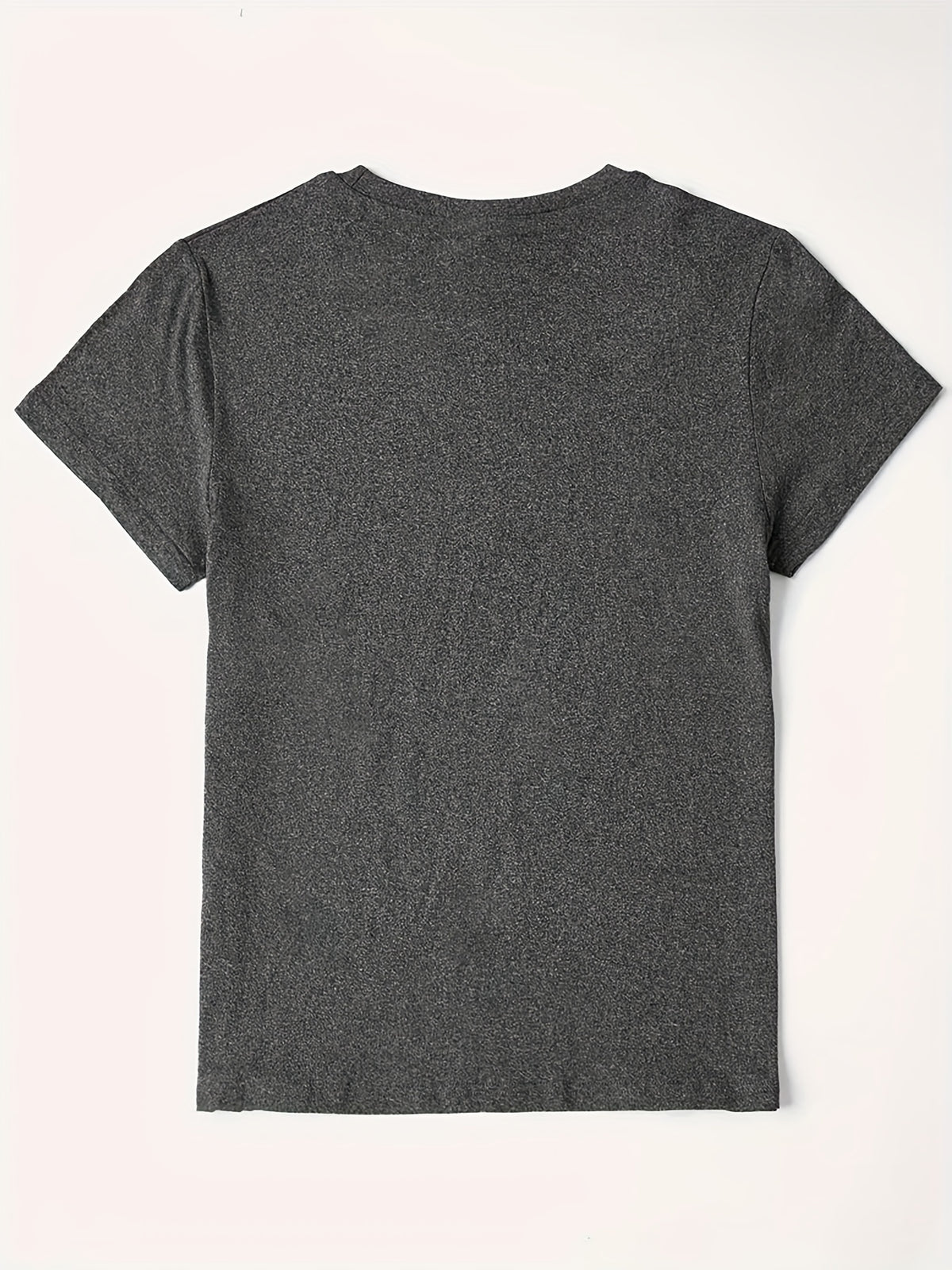 Women'S T-Shirts Lettering Print Comfortable Color T-Shirts Casual Style - Deep Grey