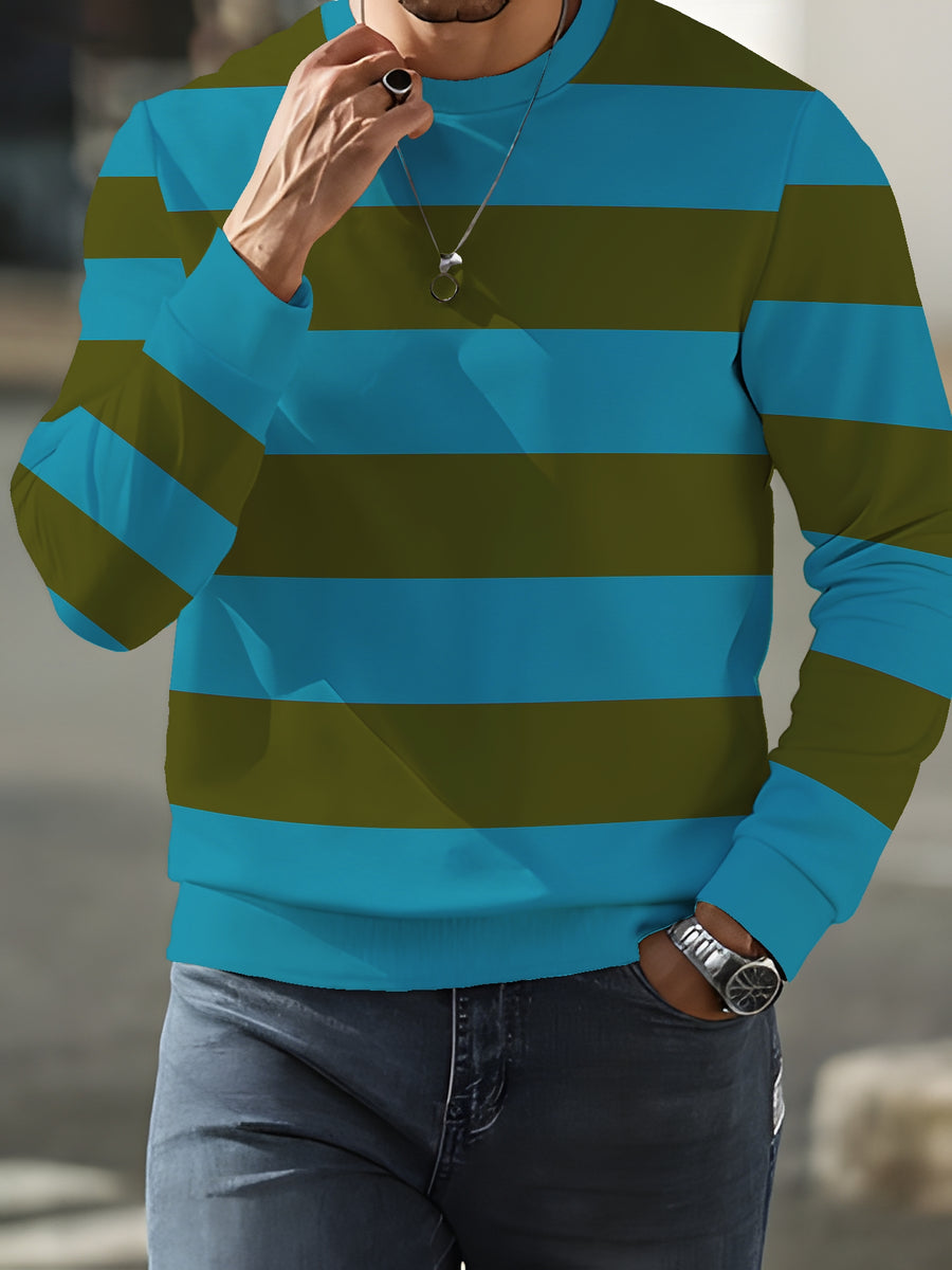 Men's Crew Neck Sweatshirt, Trendy Brand Fashion, Long Sleeve, Fall/Winter 2026, New Arrival, Premium Crew Neck Sweatshirt - Mixed colors