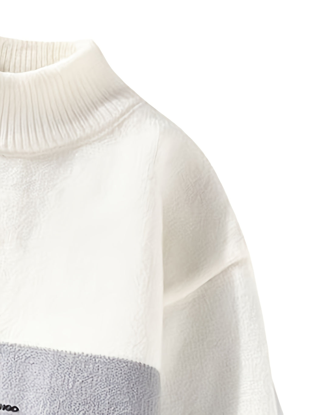 2026 Autumn/Winter New Youth Men'S Round Neck Fashionable And Casual Versatile Color Contrasting Knitted Sweater - White