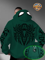 Warner Authorized Unisex Autumn Winter Hooded Sweatshirt, Suitable for Dark Gothic Enthusiasts, Street Fashion Players, Campus Daily Outings, Casual Shopping, Couple And Best Friend Trendy Wear - Green
