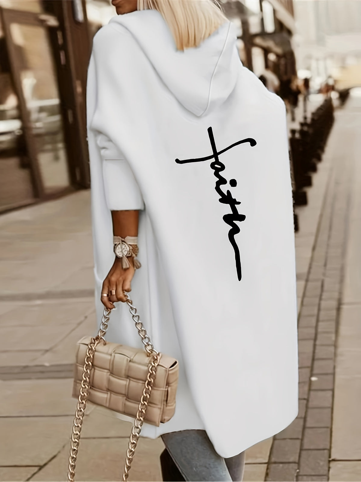 Women's Solid Color Cardigan - White