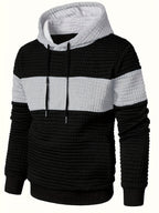 Color-Block Fashion Hoodie Sweatshirt Casual Versatile Men'S Pullover - Light Grey
