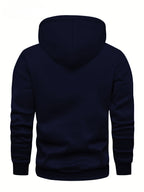 50%, 50%, Men'S Casual Pocket Ankle-Length Hooded Sweatshirt, Cuffs with Ribbed Bottom, Men'S Warm Fleece-Lined Sweatshirt for Global All-Season Base Layer - Navy Blue 4