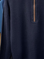 Men'S Thickened Semi-Open Zipper Stand Collar Knit Sweater, Ribbed Cuffs And Hem, Autumn/Winter Style, Single Wear And Layering, Light Mature Business Casual Style - Shangqing