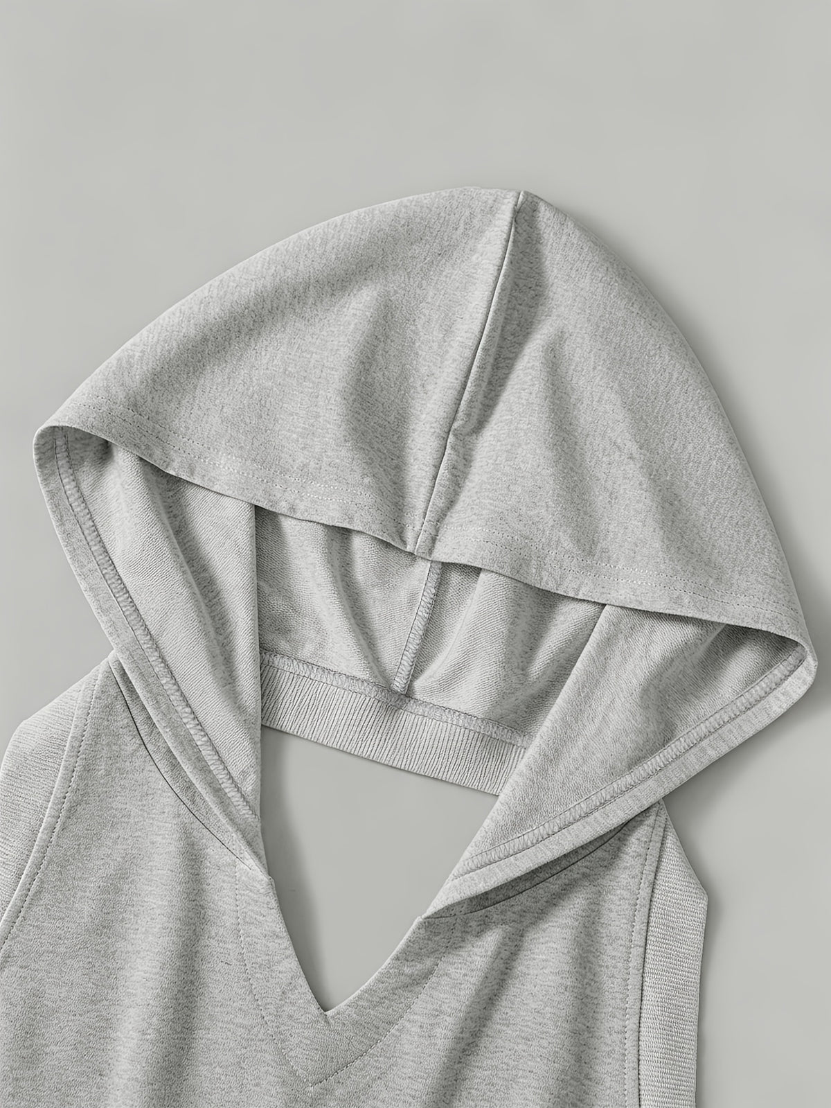Y2K American Vintage Spicy Style Backless Hooded Vest, Sleeveless Slim-Fit Cropped Top, Summer Casual Versatile - Grey 1