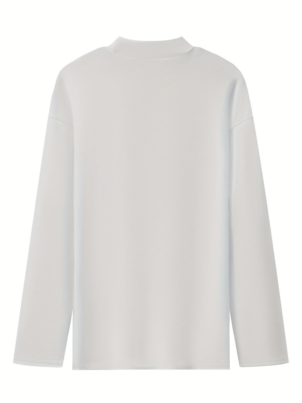 Korean-Style Long-Sleeve T-Shirt for Women, Autumn Wear, Loose-Fitting Base Layer, Pure Top - White