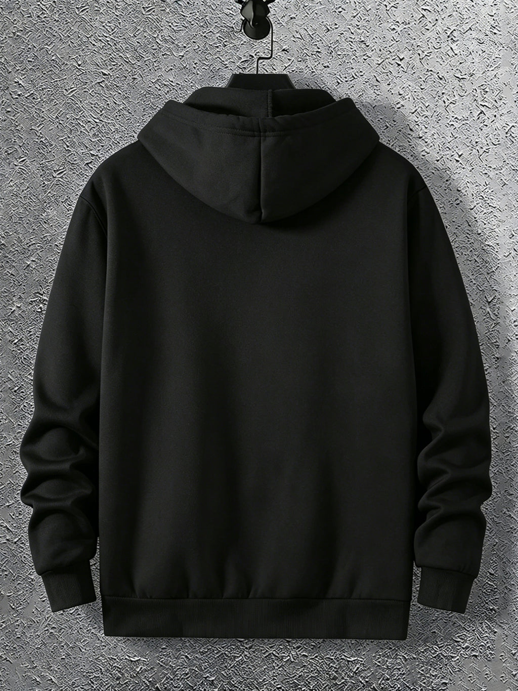 Warner Licensed Men'S Autumn Hooded Sweatshirt, Reinforced Ribbed Cuffs, Breathable Polyester Fabric, Hip-Hop Street Style Distorted Heart Wolf Pattern, Suitable for Retro Hip-Hop Outfits, Urban Trendy Men, Practical Kangaroo Pouch - Black
