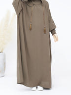 Plus Size - Plus Size - 1pc Prayer Jilbab Outfit for Muslim Women, Stylish And Elegant, Features a Solid Color, Ideal for Everyday Wear, Festivals, Gatherings, And Outdoor Events. Women'S Islamic - Olive Brown