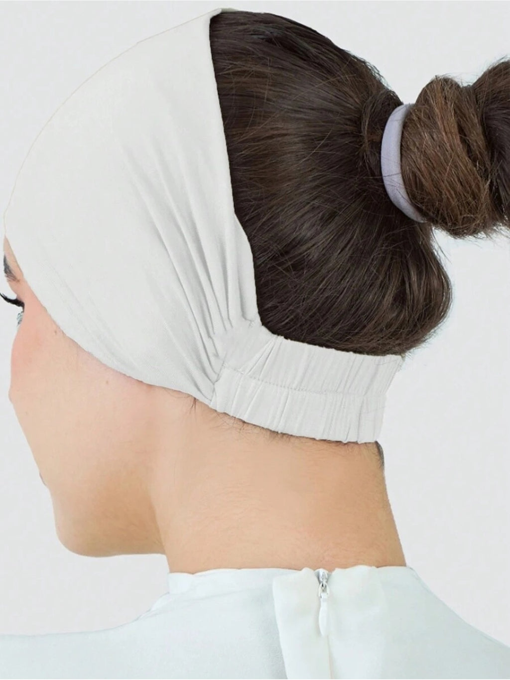 1pc Classic Solid Color Pleated Headband, Can Be Used As a Base Hat, Layered Design Can Be Worn Alone As a Headscarf, Practical Basic Item for Daily Worship And Festive Wear, Meeting Diverse Styling Needs - White