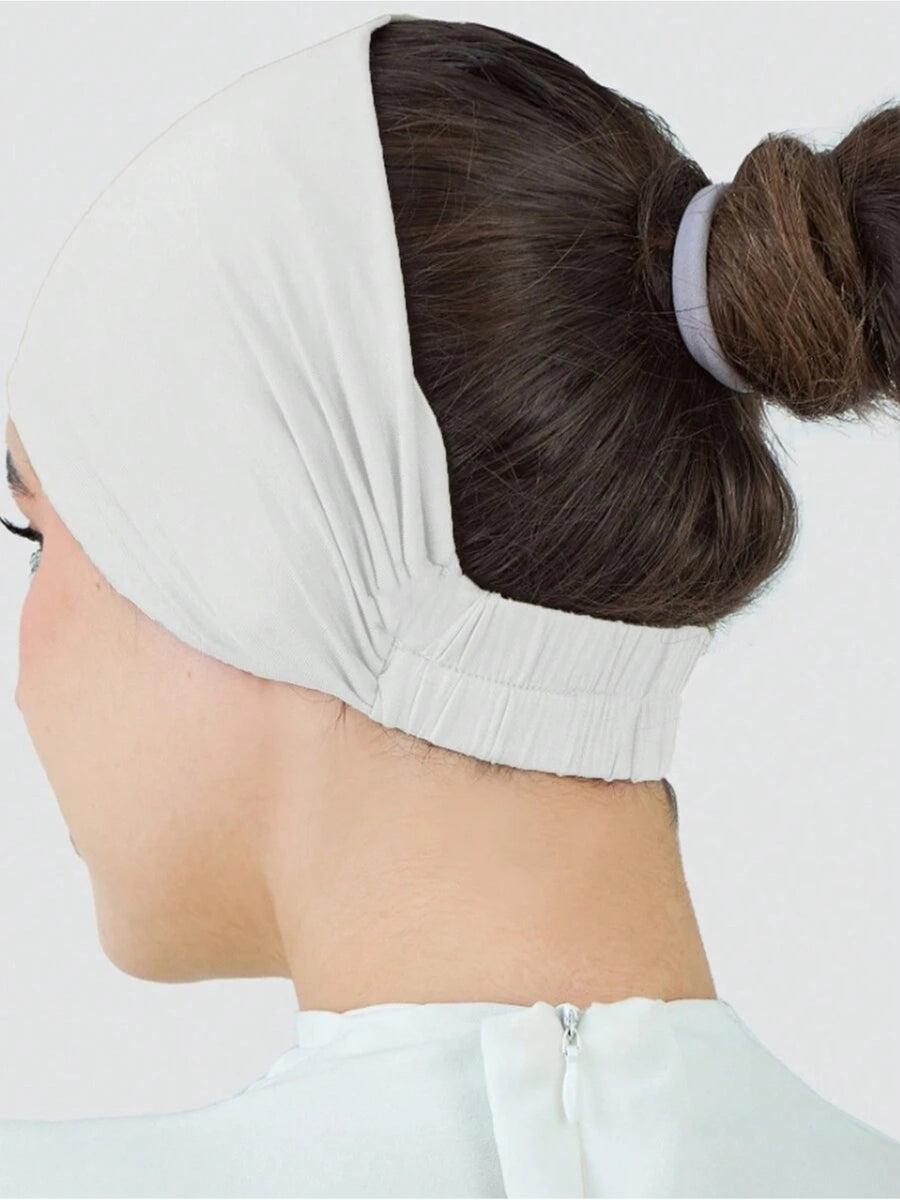 1pc Classic Solid Color Pleated Headband, Can Be Used As a Base Hat, Layered Design Can Be Worn Alone As a Headscarf, Practical Basic Item for Daily Worship And Festive Wear, Meeting Diverse Styling Needs - White