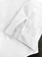 Zhiyu OBM Men's New Stand Collar Solid Color -Look Long Sleeve Shirt 4pcs Set, Simple Stand Collar Design, High-Quality Men's Long Sleeve Button- Shirt for Spring, Autumn, and Winter - Suitable for Outdoor Leisure, Vacation, Travel, and Formal Wear - White + Rose Red + Green + Pink