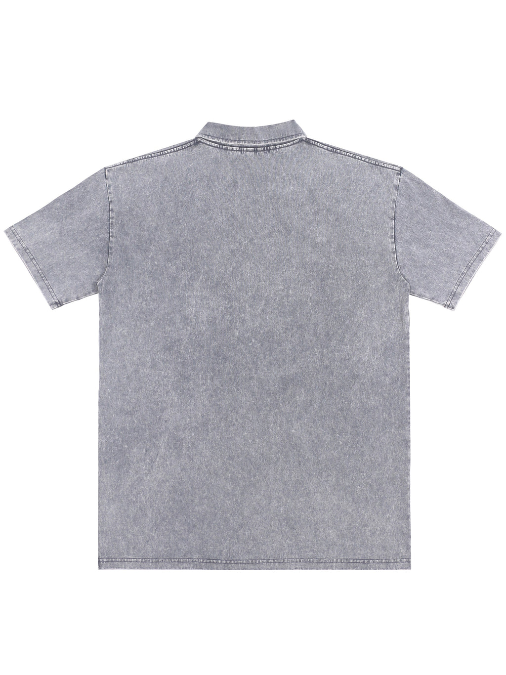 Two-pc More Cost-Effective Heavyweight Combed Pure Vintage Washed Distressed Polo Shirt for Men, Loose Fit Casual Short Sleeve Lapel, Latin American Style Daily Versatile Button-Up Top, Business Casual Commuter Lapel T-Shirt - Grey